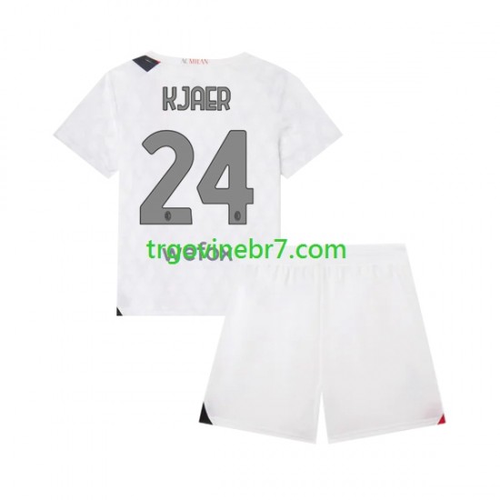 Dres AC Milan Simon Kjaer 24 Gostujući 2023-2024 Kratkih Rukava - Dječji