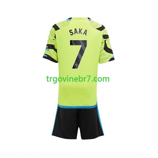 Dres Arsenal Saka 7 Gostujući 2023-2024 Kratkih Rukava - Dječji
