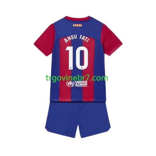 Dres FC Barcelona Ansu Fati 10 Domaći 2023-2024 Kratkih Rukava - Dječji