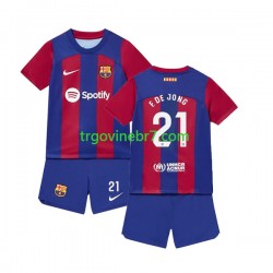 Dres FC Barcelona Frenkie de Jong 21 Domaći 2023-2024 Kratkih Rukava - Dječji
