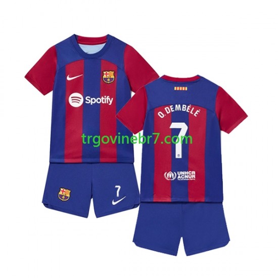 Dres FC Barcelona Ousmane Dembele 7 Domaći 2023-2024 Kratkih Rukava - Dječji