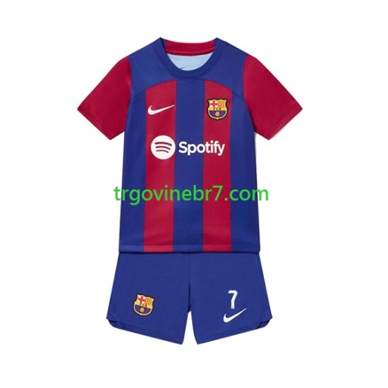 Dres FC Barcelona Ousmane Dembele 7 Domaći 2023-2024 Kratkih Rukava - Dječji