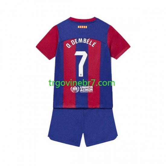 Dres FC Barcelona Ousmane Dembele 7 Domaći 2023-2024 Kratkih Rukava - Dječji