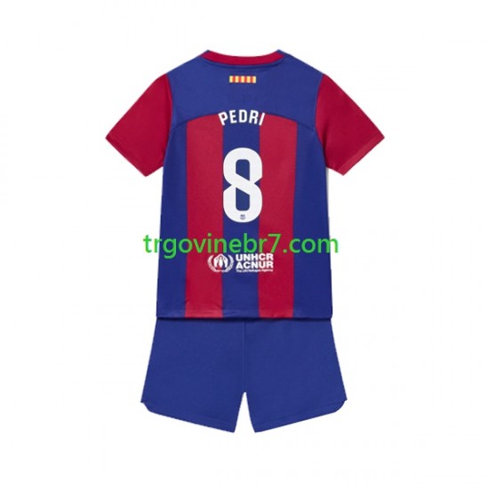 Dres FC Barcelona Pedri 8 Domaći 2023-2024 Kratkih Rukava - Dječji