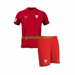 Dres Sevilla FC Gostujući 2023-2024 Kratkih Rukava - Dječji