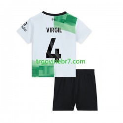 Dres Liverpool Virgil van Dijk 4 Gostujući 2023-2024 Kratkih Rukava - Dječji