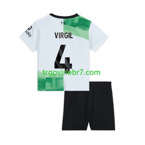 Dres Liverpool Virgil van Dijk 4 Gostujući 2023-2024 Kratkih Rukava - Dječji