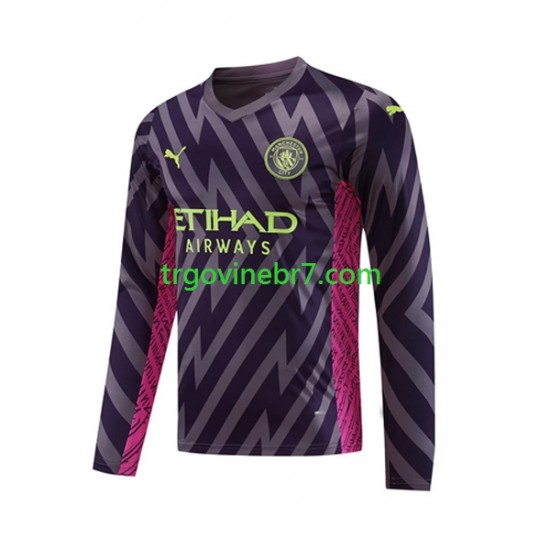 Golmanski Dres - Dres Manchester City Gostujući 2023-2024 Dugim Rukavima - Muški