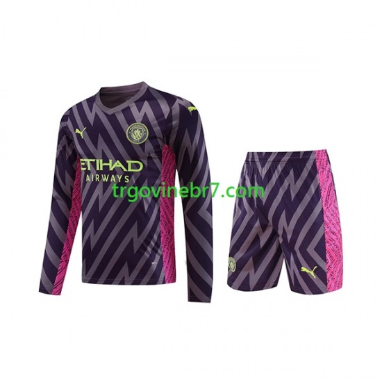Golmanski Dres - Dres Manchester City Gostujući 2023-2024 Dugim Rukavima - Dječji