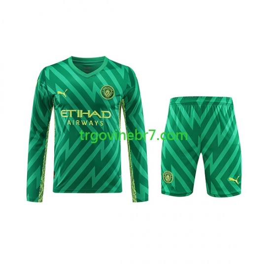 Golmanski Dres - Dres Manchester City Domaći 2023-2024 Dugim Rukavima - Dječji