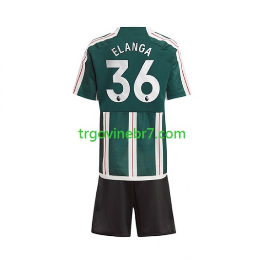 Dres Manchester United Anthony Elanga 36 Gostujući 2023-2024 Kratkih Rukava - Dječji