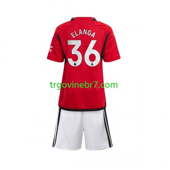 Dres Manchester United Anthony Elanga 36 Domaći 2023-2024 Kratkih Rukava - Dječji