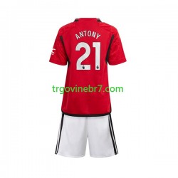 Dres Manchester United Antony Matheus 21 Domaći 2023-2024 Kratkih Rukava - Dječji Dres Manchester United Antony Matheus 21 Domaći 2023-2024 Kratkih Rukava - Dječji