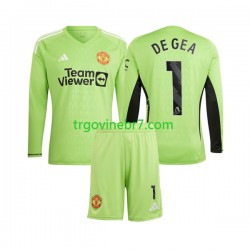 Golmanski Dres - Dres Manchester United De Gea 1 Domaći 2023-2024 Dugim Rukavima - Dječji