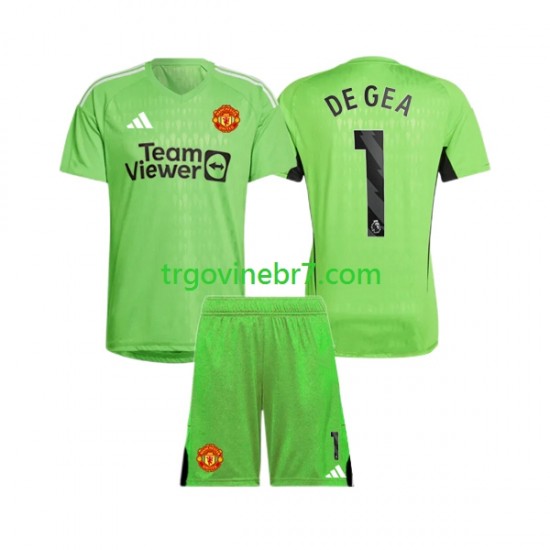 Golmanski Dres - Dres Manchester United De Gea 1 Domaći 2023-2024 Kratkih Rukava - Dječji