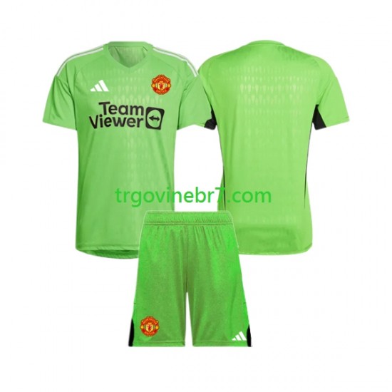 Golmanski Dres - Dres Manchester United Domaći 2023-2024 Kratkih Rukava - Dječji