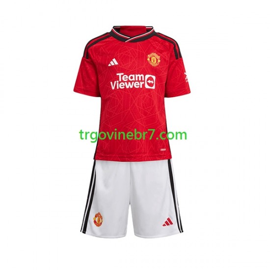 Dres Manchester United Domaći 2023-2024 Kratkih Rukava - Dječji