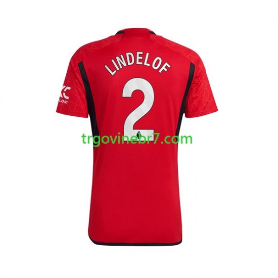 Dres Manchester United Lindelof 2 Domaći 2023-2024 Kratkih Rukava - Muški