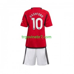Dres Manchester United Marcus Rashford 10 Domaći 2023-2024 Kratkih Rukava - Dječji