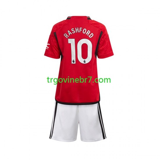 Dres Manchester United Marcus Rashford 10 Domaći 2023-2024 Kratkih Rukava - Dječji