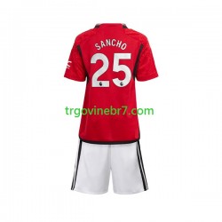 Dres Manchester United Sancho 25 Domaći 2023-2024 Kratkih Rukava - Dječji