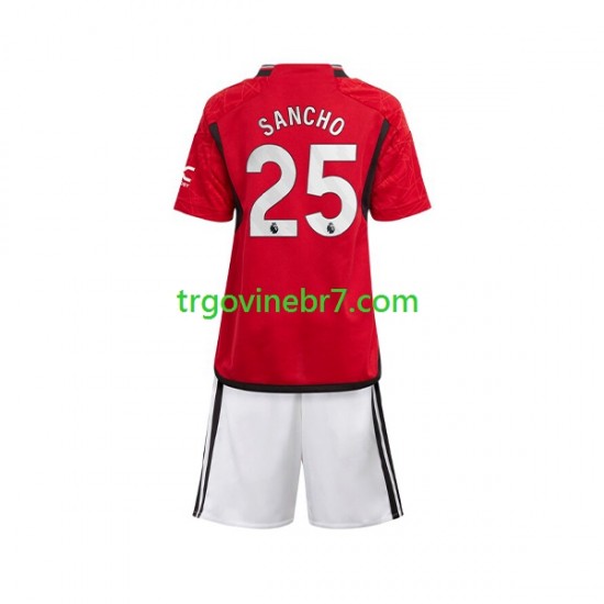 Dres Manchester United Sancho 25 Domaći 2023-2024 Kratkih Rukava - Dječji