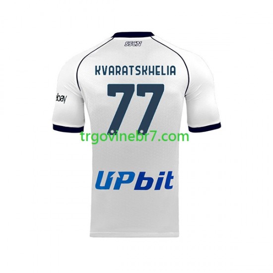 Dres Napoli Khvicha Kvaratskhelia 77 Gostujući 2023-2024 Kratkih Rukava - Muški