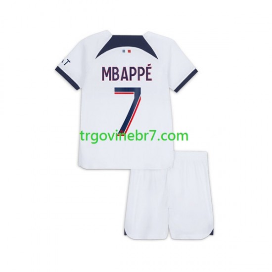 Dres Paris Saint-Germain Mbappé Kylian 7 Gostujući 2023-2024 Kratkih Rukava - Dječji