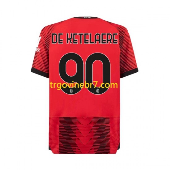 Dres AC Milan Charles De Ketelaere 90 Domaći 2023-2024 Kratkih Rukava - Muški