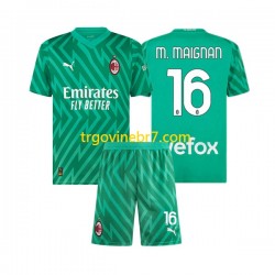 Golmanski Dres - Dres AC Milan Mike Maignan 16 Domaći 2023-2024 Kratkih Rukava - Dječji Golmanski Dres - Dres AC Milan Mike Maignan 16 Domaći 2023-2024 Kratkih Rukava - Dječji