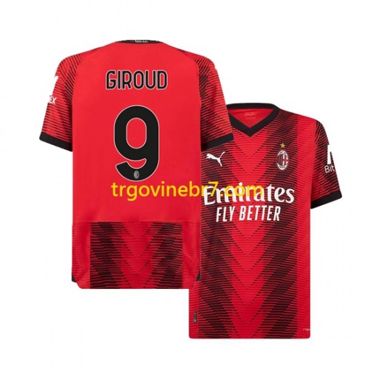 Dres AC Milan Olivier Giroud 9 Domaći 2023-2024 Kratkih Rukava - Muški