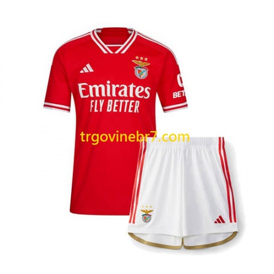 Dres Benfica Domaći 2023-2024 Kratkih Rukava - Dječji