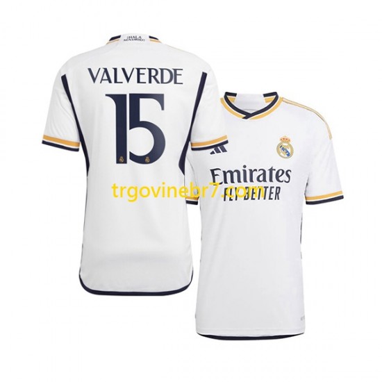 Dres Real Madrid Federico Valverde 15 Domaći 2023-2024 Kratkih Rukava - Muški