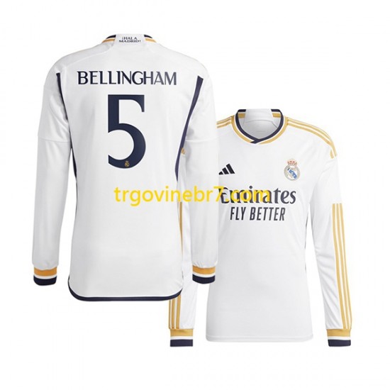 Dres Real Madrid Jude Bellingham 5 Domaći 2023-2024 Dugim Rukavima - Muški