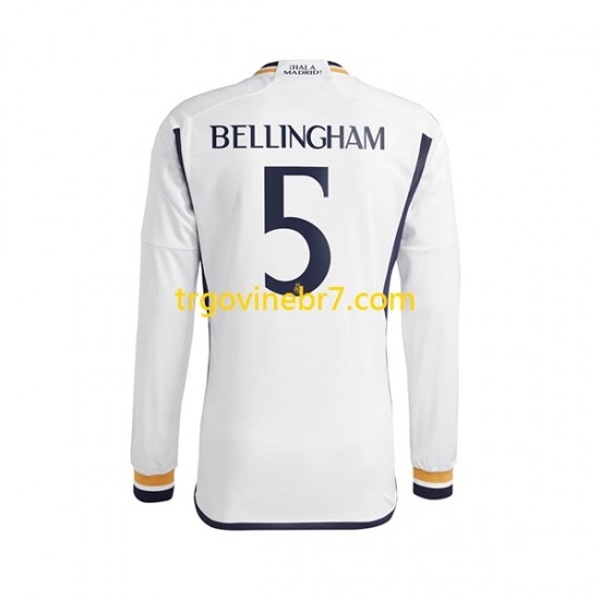 Dres Real Madrid Jude Bellingham 5 Domaći 2023-2024 Dugim Rukavima - Muški