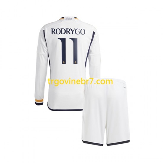 Dres Real Madrid Rodrygo Goes 11 Domaći 2023-2024 Dugim Rukavima - Dječji