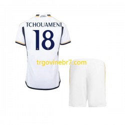 Dres Real Madrid TCHOUAMENI 18 Domaći 2023-2024 Kratkih Rukava - Dječji