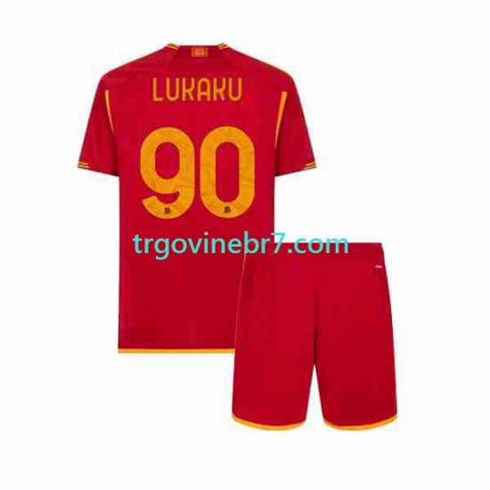 Dres Roma Romelu Lukaku 90 Domaći 2023-2024 Kratkih Rukava - Dječji