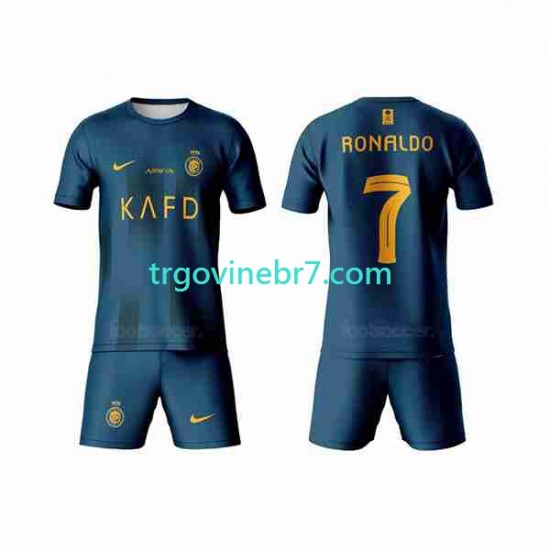 Dres Al-Nassr Ronaldo 7 Gostujući 2023-2024 Kratkih Rukava - Dječji