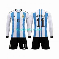 Dres Argentina 3 Stars Di Maria 11 Domaći World Cup 2022 Dugim Rukavima - Dječji Dres Argentina 3 Stars Di Maria 11 Domaći World Cup 2022 Dugim Rukavima - Dječji