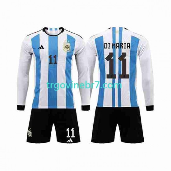 Dres Argentina 3 Stars Di Maria 11 Domaći World Cup 2022 Dugim Rukavima - Dječji