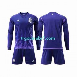 Dres Argentina 3 Stars Gostujući World Cup 2022 Dugim Rukavima - Dječji Dres Argentina 3 Stars Gostujući World Cup 2022 Dugim Rukavima - Dječji