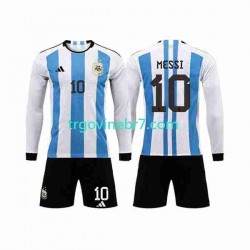 Dres Argentina 3 Stars Lionel Messi 10 Domaći World Cup 2022 Dugim Rukavima - Dječji Dres Argentina 3 Stars Lionel Messi 10 Domaći World Cup 2022 Dugim Rukavima - Dječji