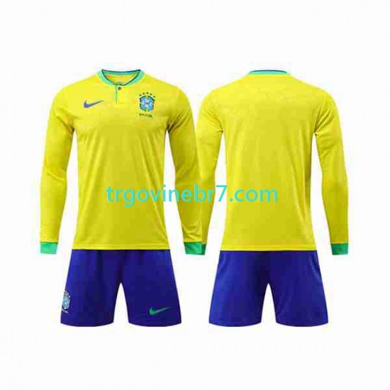 Dres Brazil Domaći World Cup 2022 Dugim Rukavima - Dječji