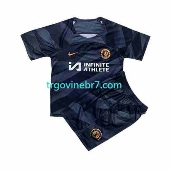 Golmanski Dres - Dres Chelsea Domaći 2023-2024 Kratkih Rukava - Dječji