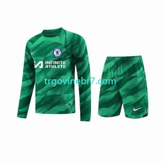 Golmanski Dres - Dres Chelsea Treći 2023-2024 Dugim Rukavima - Dječji