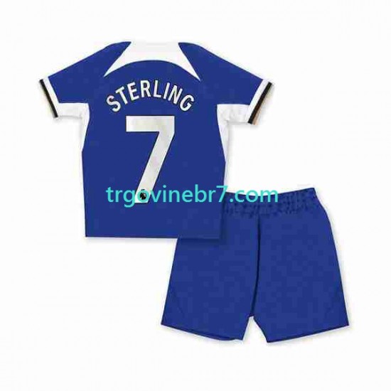 Dres Chelsea Raheem Sterling 7 Domaći 2023-2024 Kratkih Rukava - Dječji