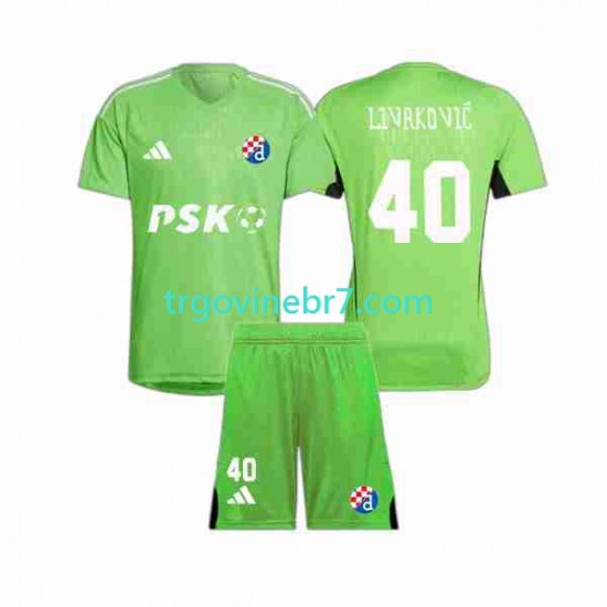 Golmanski Dres - Dres Dinamo Zagreb Livakovic 40 Domaći 2023-2024 Kratkih Rukava - Dječji