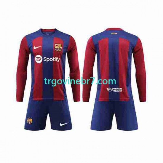 Dres FC Barcelona Domaći 2023-2024 Dugim Rukavima - Dječji