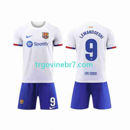 Dres FC Barcelona LEWANDOWSKI 9 Gostujući 2023-2024 Kratkih Rukava - Dječji